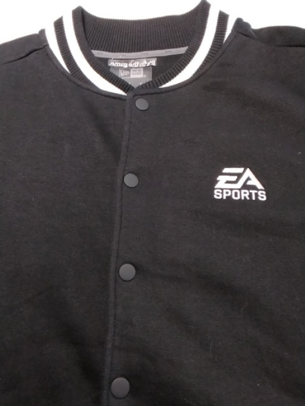 New Era Black & White " EA Sports " Embroidered Varsity Bomber Jacket , XL , $48 - Picture 2 of 9